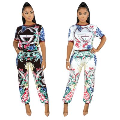 China Wholesale Fashion Breathable 2021 New Women 2 Piece Set Floral Print Long Sleeve Casual Pants Women Two Piece Set for sale