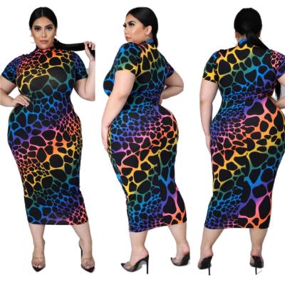 China Wholesale Breathable Plus Size Women's Summer 2021 Elegant Casual Dresses Maxi Short Sleeve Casual Dresses Women Clothing for sale