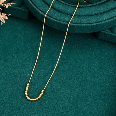 China 2022 Hypoallergenic Trendy 18k Gold Plated Stainless Steel Charm Bead Snake Chain Small Choker Necklace For Women Jewelry Gift for sale