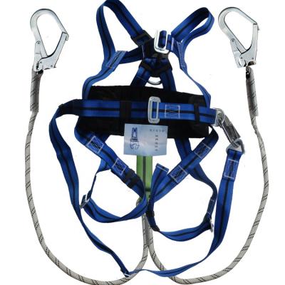 China Positioning Full Body Harness 5 Type D-Ring With Double Lanyard Universal Size for sale