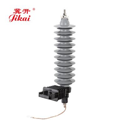 China 3-40.5kV High Voltage Polymer Zinc Oxide Gapless Surge Arrester With Disconnector Silicone Rubber Arrester Lightning for sale