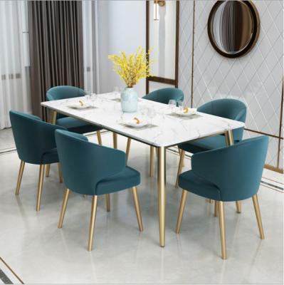 China Durable European Style Hotel Restaurant Furniture Dining Table Set Marble Dining Table for sale