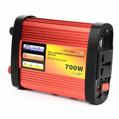 China Red China Car Automobile Inverter 700W Vehicle Mounted Inverter DC12V 24V To AC110V 220V Universal Power Converter AC Plug Output for sale