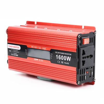 China Repair Sine Wave Inverter 1600W Inverter Power Supply DC12V to AC220V Power Converter with 222*112*55mm Display for sale