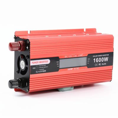 China 1600W repair sine wave inverter dc12V to ac220V power converter booster with LCD display USB output 222*112*55mm for sale