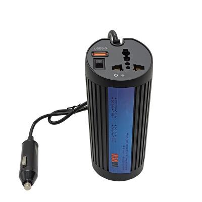 China Good quality 12v 220v 110v aluminum shell hot sale mini dc to ac car 150W power cup inverter for laptop phone usb3.0 for sale