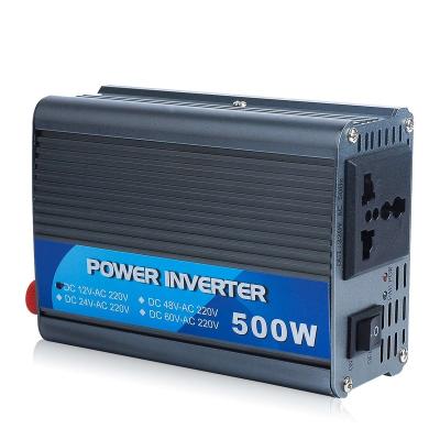 China Hot Selling High Quality Aluminum Shell 500W 12V Mini Inverter 500W AC 500W Home Car DC Modified Sine Wave Inverter for sale