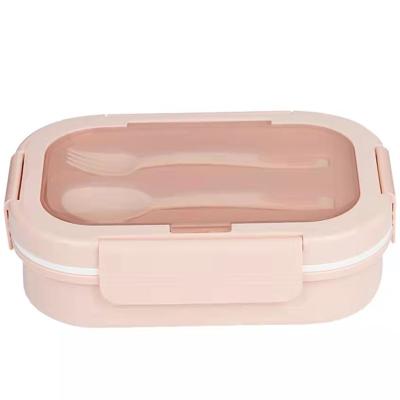 China Microwavable Plastic Lunch Box Kids Desktop Bento Box Portable PP Lunch Box With Tableware for sale