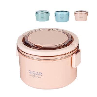 China 304 Stainless Steel Microwavable Lunch Box Portable Double Wall Lunch Box Insulated Thermos Lunch Box For Food for sale