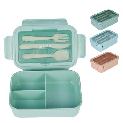 China Wholesale Microwavable Smart Food Bowl Storage Box PP Plastic Compartment Boxes For Kids Adults With Cutlery for sale