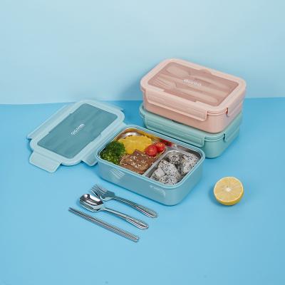 China Sustainable Wholesale 304 Stainless Steel Lunch Box Portable Bento Box Eco Friendly Portable Tiffin Box for sale