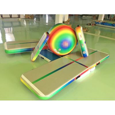 China 3 Meter Airtrack Factory Gym Set Inflatable Drop Stitch Fiber Home Edition Rainbow for sale