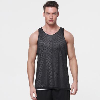 China Wholesale Quick Delivery Breathable Mesh Fabric Sports Wear Soft Fleeling Reversible Mens Basketball Tank Tops Sleeveless Quick Dry for sale