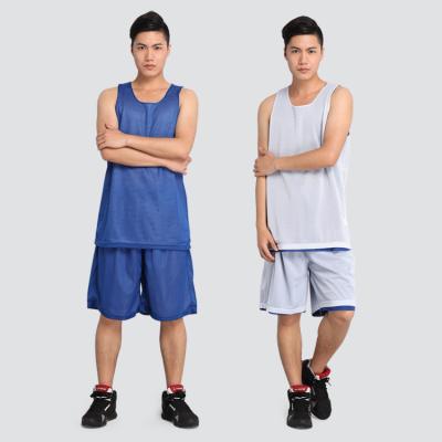 China Double Layer Breathable Polyester Breathable Shorts And Mesh Cloth Upper Mens Basketball Uniform for sale