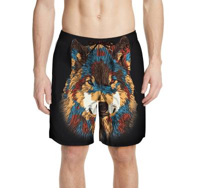 China Factory Plus Size OEM Custom Design Fully Prints Beach Trunks 100% Waterproof Customized Polyester Peach Skin Swimming Trunks for sale