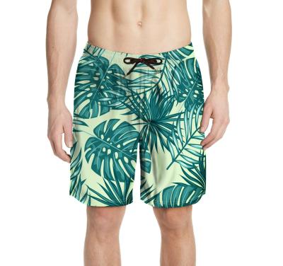 China Custom Digital Printing Peach Skin Peach Skin Swim Trunks Beachwear Green Waistline Plus Size Shorts Swimming Shorts for sale