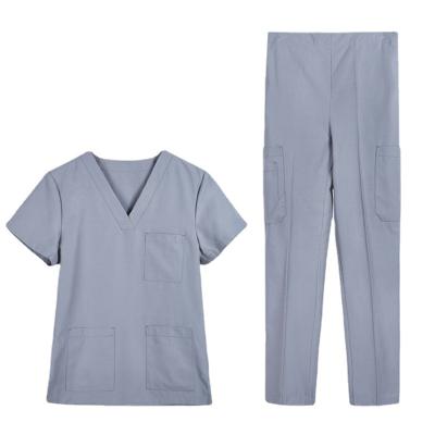 China 2021 New Design Hospital Stretch Soft Cloth Shorts Sleeve Customized Hospital Scrub Uniform Sets Nurse Medical Uniforms Scrub for sale