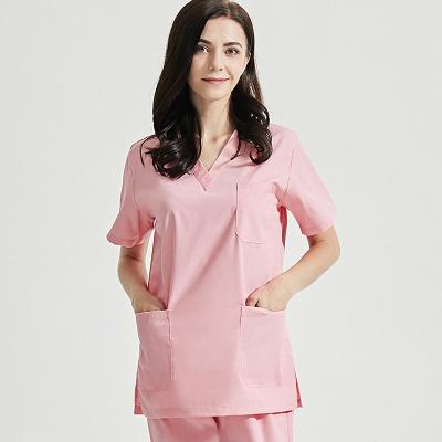 China High Quality 4 Way Hospital Stretch Spandex Scrubs For Women And Men Medical V-Neck Hospital Uniform Sets Nurses Uniform And Scrubs for sale