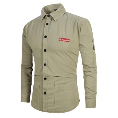 China OEM Custom Logo Men's Solid UV Quick Dry Custom Work Shirts Anti-pilling Protection Long Sleeve Shirt for sale