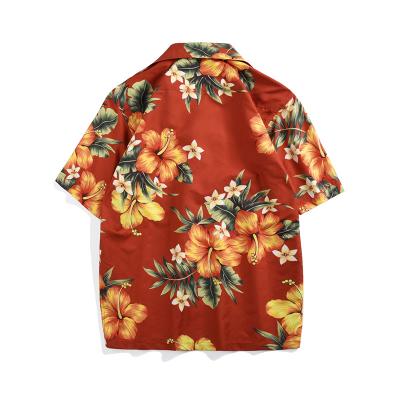 China 2021 Mens Digital Print Anti Shrink Down Shirt Hawaiian Shirt Casual Short Sleeve Aloha Custom for sale