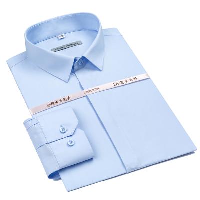 China Shirts 100% No Ironing Solid Cotton Poplin OEM China Factory Anti-pilling Formal Men's Dress Shirts No Ironing Shirts for sale