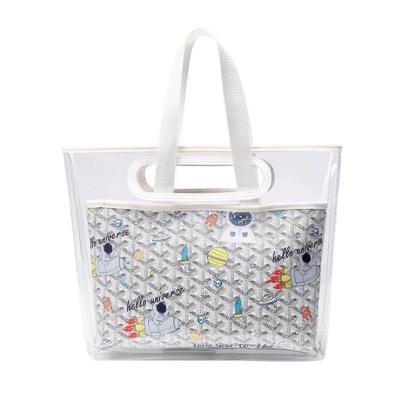 China Two Piece Ladies Shopping Bag 2021 New Eco - Friendly Bags Transparent Printing for sale