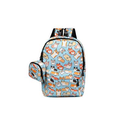 China Wholesale Anti-theft Fashion Animal Printing Students Backpack Custom Made Teen Cute School Bag With Pencil Bag for sale