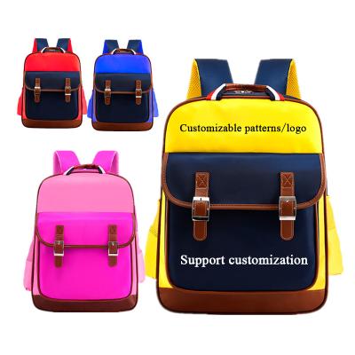 China Custom Logo School Student Child Book Anti Theft Backpack Simple Design School Bag For Kids for sale