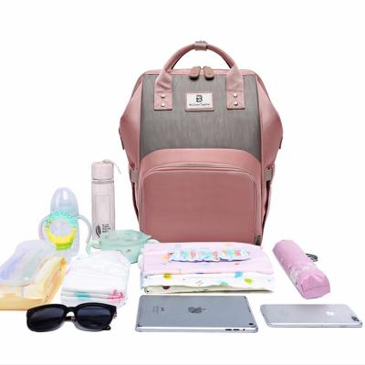 China 2021 new large capacity mom bag fashion waterproof baby backpack anti-theft travel diaper bag for sale