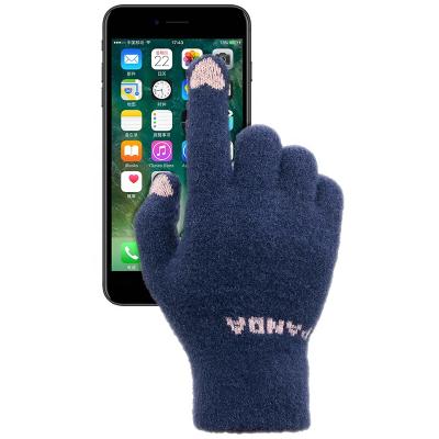 China Jacquard Fashion Stretch Touch Screen Wool Winter Gloves Thermal Acrylic Mittens for sale