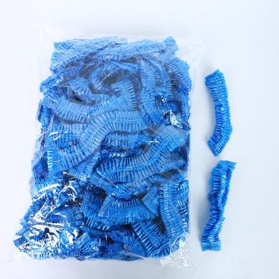 China Stocked In Stock 100PCS Travel Packed Hair Salon Disposable Plastic PE Shower Cap for sale