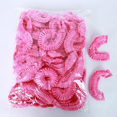 China Stocked In Stock 100PCS Travel Packed Hair Salon Disposable Plastic PE Shower Cap for sale