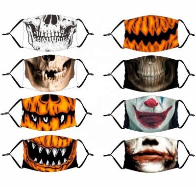 China Cheap Flat Custom Made Halloween Joker Joker ODM OEM Design Anti Virus Scary Design Polyester Reusable Face Mask For Adult And Kids for sale