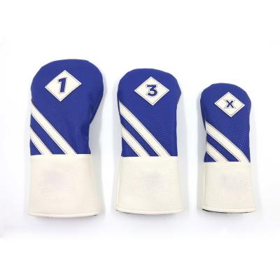 China Free Custom Logo Design New Arrival Small MOQ Fashion New Arrival Customized Genuine Leather Golf Club Driver Head Cover With Velvet Fabric for sale