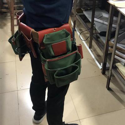 China Free Custom High Quality Top Grain Construction Genuine Leather Gardening Hold Belt Man Goods and Bag x Electrician's Tool Belt for sale