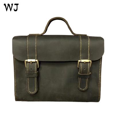 China Free MOQ high quality vintage full grain handbag logo vintage leather custom style 1 piece in stock OEM service for sale