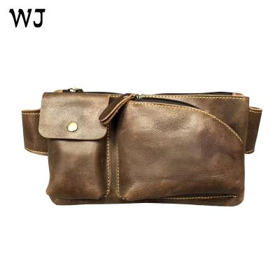 China High quality unique popular unique genuine cowhide vintage style fashion korea fashion korea waist bag for men free customs duty design for sale