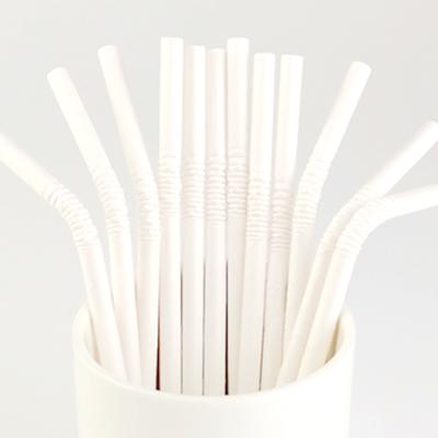 China Direct Sale 6*197mm Factory Price Mouth Materials White Custom Flat Elbow Paper Recycled Drinking Straws Drinking Straws for sale