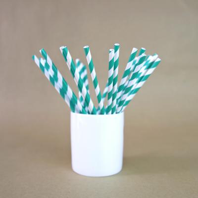 China 2021 Hot Sale Customized High Quality Paper Straws Biodegradable Party Restaurant Straws Environmental Friendly Green Stripes for sale