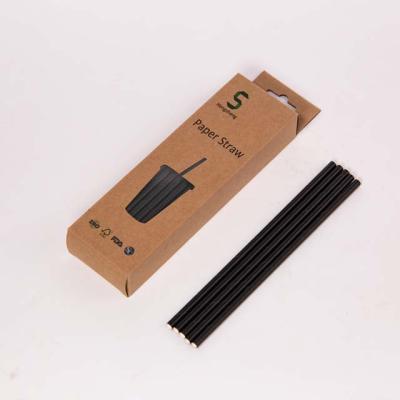 China High Quality Disposable Party Disposable Black Paper Straws for sale