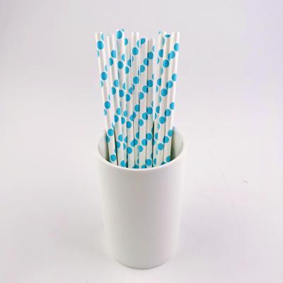 China Biodegradable Party Decoration Eco Straws Wholesale Paper Minimalist Disposable Dot Printed Drinking Straws for sale