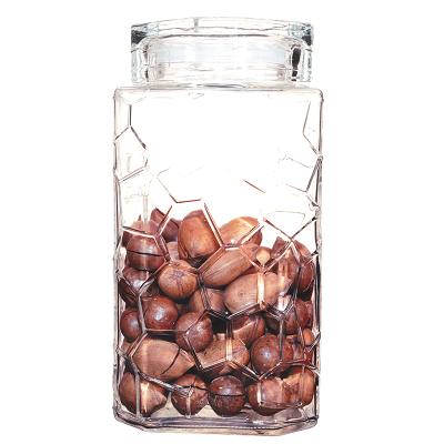 China Factory Customized Viable Colorful High Quality Glass Storage Jars With Lids Food Spice Nuts Storage Glass Bottles for sale