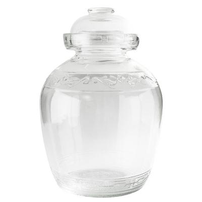 China Freshness Preservation Factory Direct Sale 2.5/5/6.4/10l Kimchi Beverage Bottle Glass Jar With Glass Lid for sale