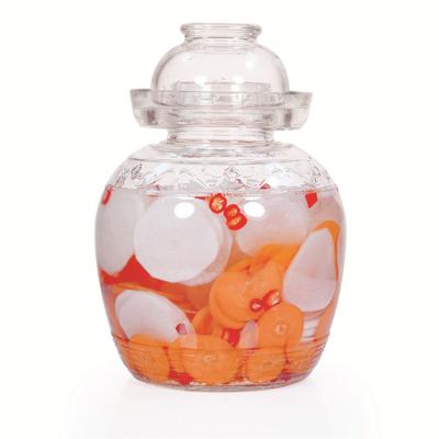 China Wholesale High Quality Glass Kimchi Beverage Jar 2.5L/5L/7.5L/10L Freshness Preservation Factory Supply Marine Glass Jar With Sealed Glass Lid for sale