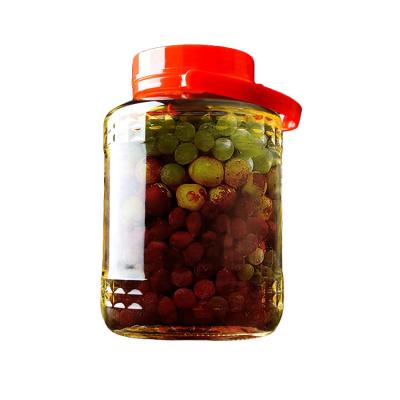 China Wholesale MG1100 3L Factory Supply Freshness Preservation Glass Kimchi Beverage Jar Storage Mason Jar Canister With Plastic Lids for sale