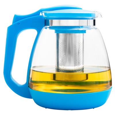 China Viable Handle Hot And Cold Water Kettle Teapot For Basic Use Home Coffee Large Plastic Glass Customize Various Colors 24pcs/ctns for sale