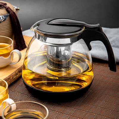 China China Manufacturer Factory Supply J1903 1500ml Viable Teapots Coffee Kettle Glass Tea Maker With Plastic Handle for sale