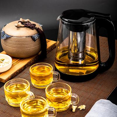 China Sustainable Factory Customized Various Colors For Household 2L Hot And Cold Water Kettle Coffee Glass Teapot for sale