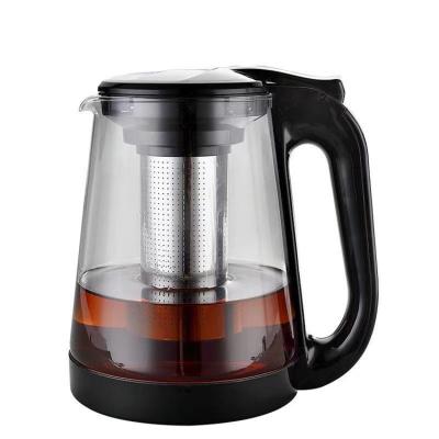 China Viable High Quality Factory Plastic Large Handle Hot And Cold Water Kettle Household Coffee Glass Teapot for sale