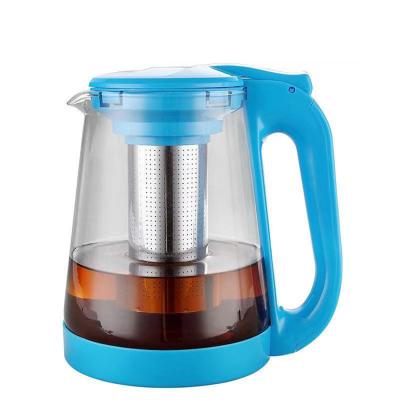 China Household Wholesale Price Plastic Viable Glass Teapot Coffee Teapot Hot And Cold Water Kettle for sale